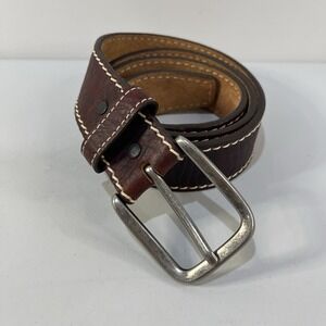 Justin Belt Mens Size 38 Brown Leather USA Western‎ Dress Silver Buckle C13695